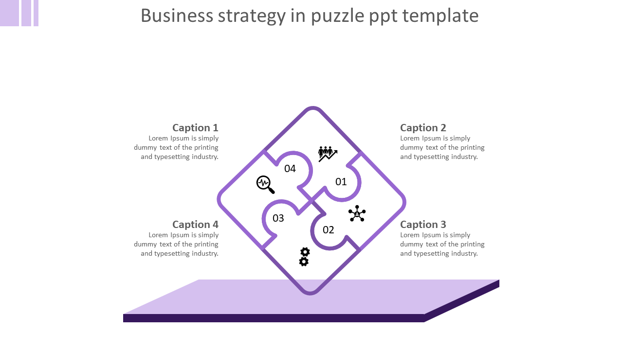 puzzle ppt template-purple